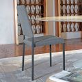 Cadeira para sala de jantar com capa removível estofada em tecido Made in Italy - Toyko