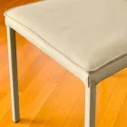 Bessie cadeira de sala de jantar em couro cor de pomba, fabricada na Itália Viadurini