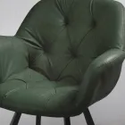 Cadeira Sala de Jantar em Ecoleather Estrutura Metálica 2 Peças - Delpiero Viadurini