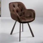 Cadeira Sala de Jantar em Ecoleather Estrutura Metálica 2 Peças - Delpiero Viadurini