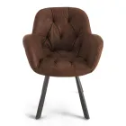 Cadeira Sala de Jantar em Ecoleather Estrutura Metálica 2 Peças - Delpiero Viadurini