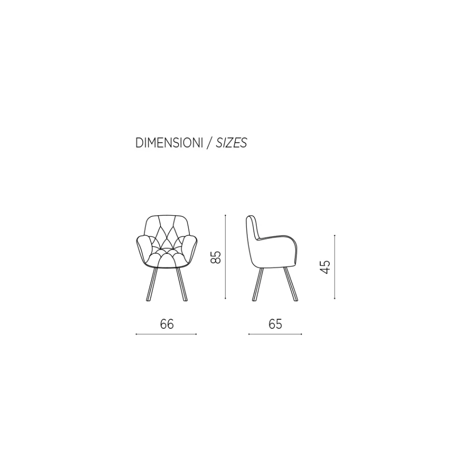 Cadeira Sala de Jantar em Ecoleather Estrutura Metálica 2 Peças - Delpiero Viadurini