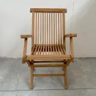 Cadeira dobrável de teca para exterior com braços - Yggdrasil Viadurini