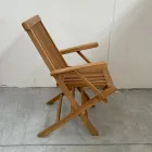 Cadeira dobrável de teca para exterior com braços - Yggdrasil Viadurini