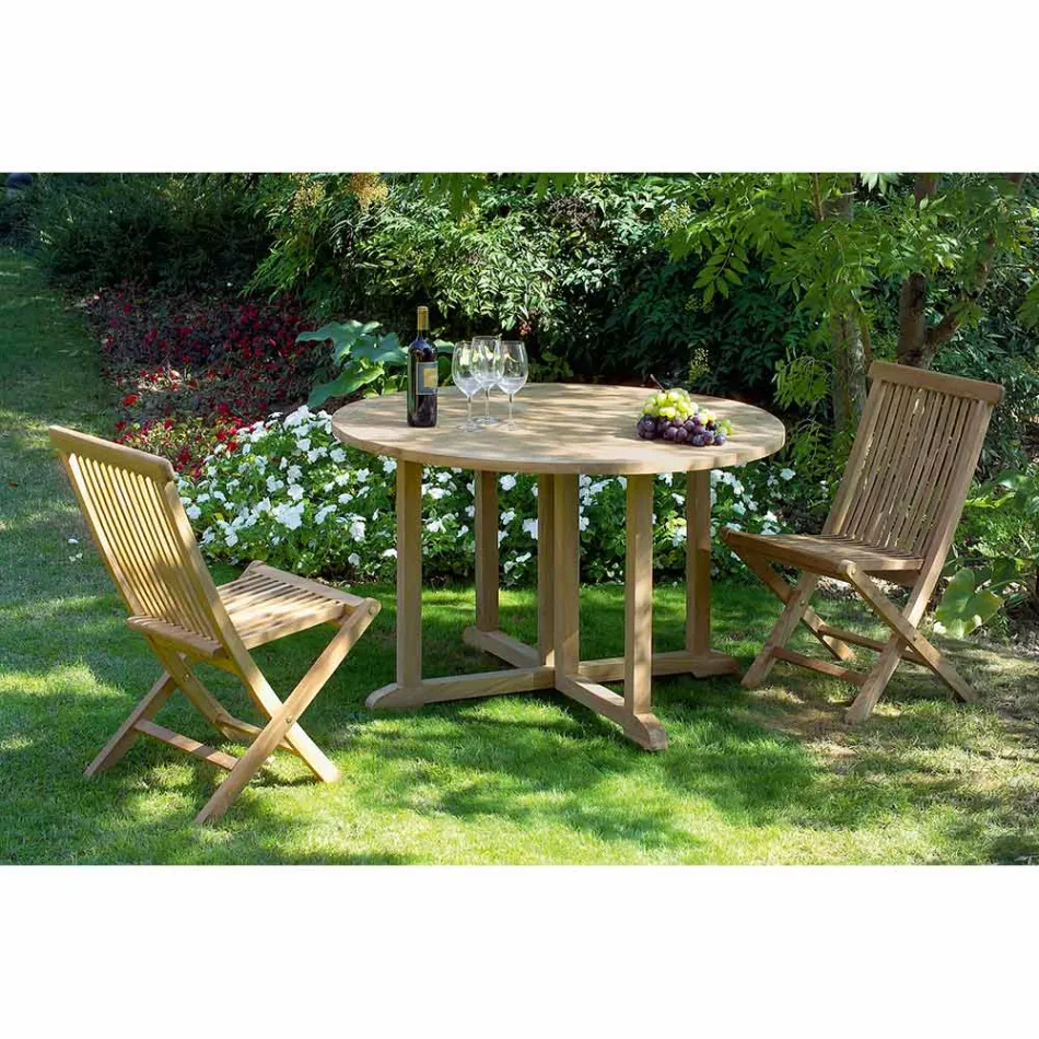 Cadeira de jardim dobrável em teca natural - Yggdrasil Viadurini