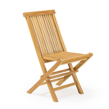 Cadeira de jardim dobrável em teca natural - Yggdrasil Viadurini