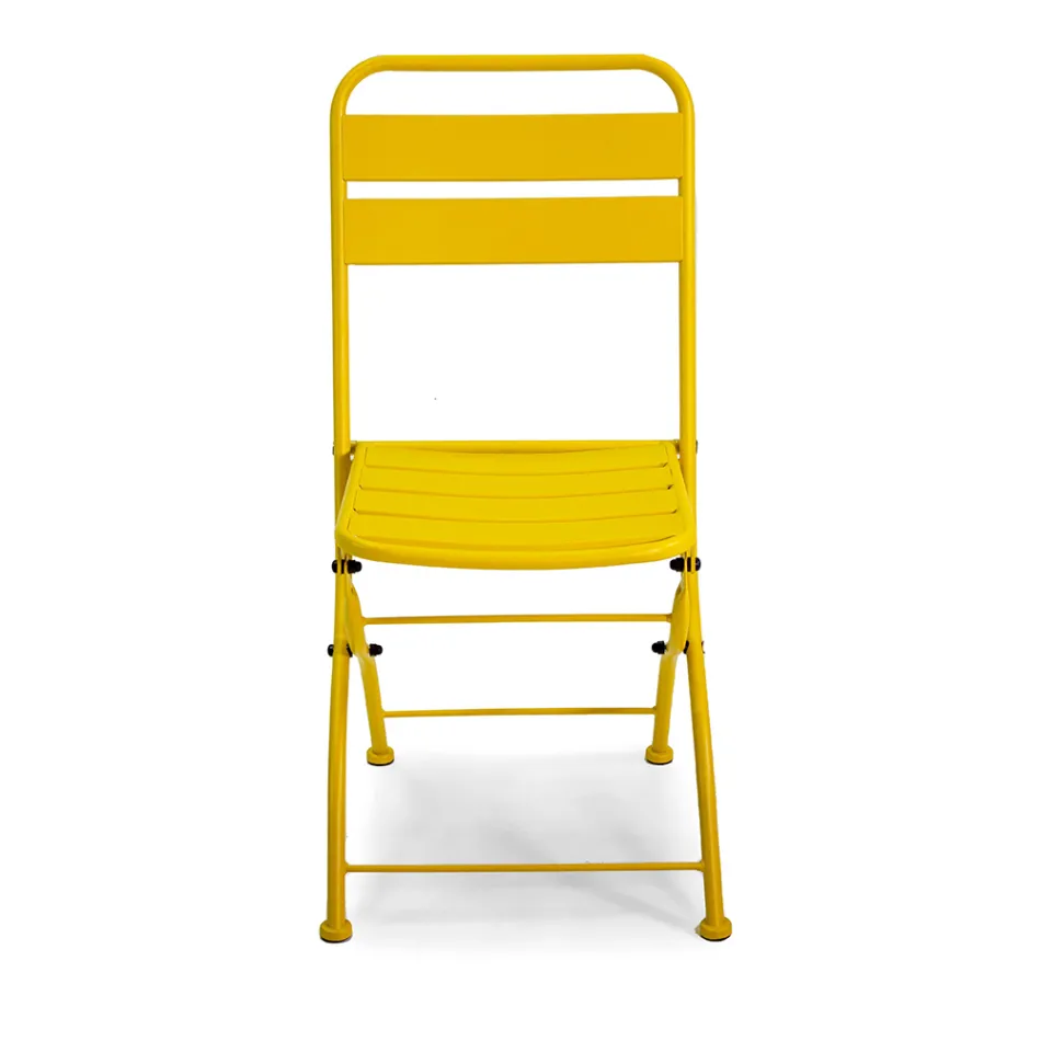 Cadeira de jardim dobrável inteiramente em metal - Fita Viadurini