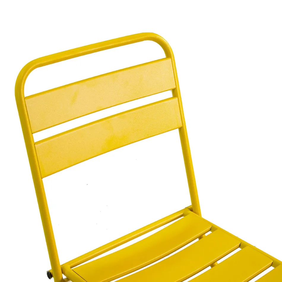 Cadeira de jardim dobrável inteiramente em metal - Fita Viadurini