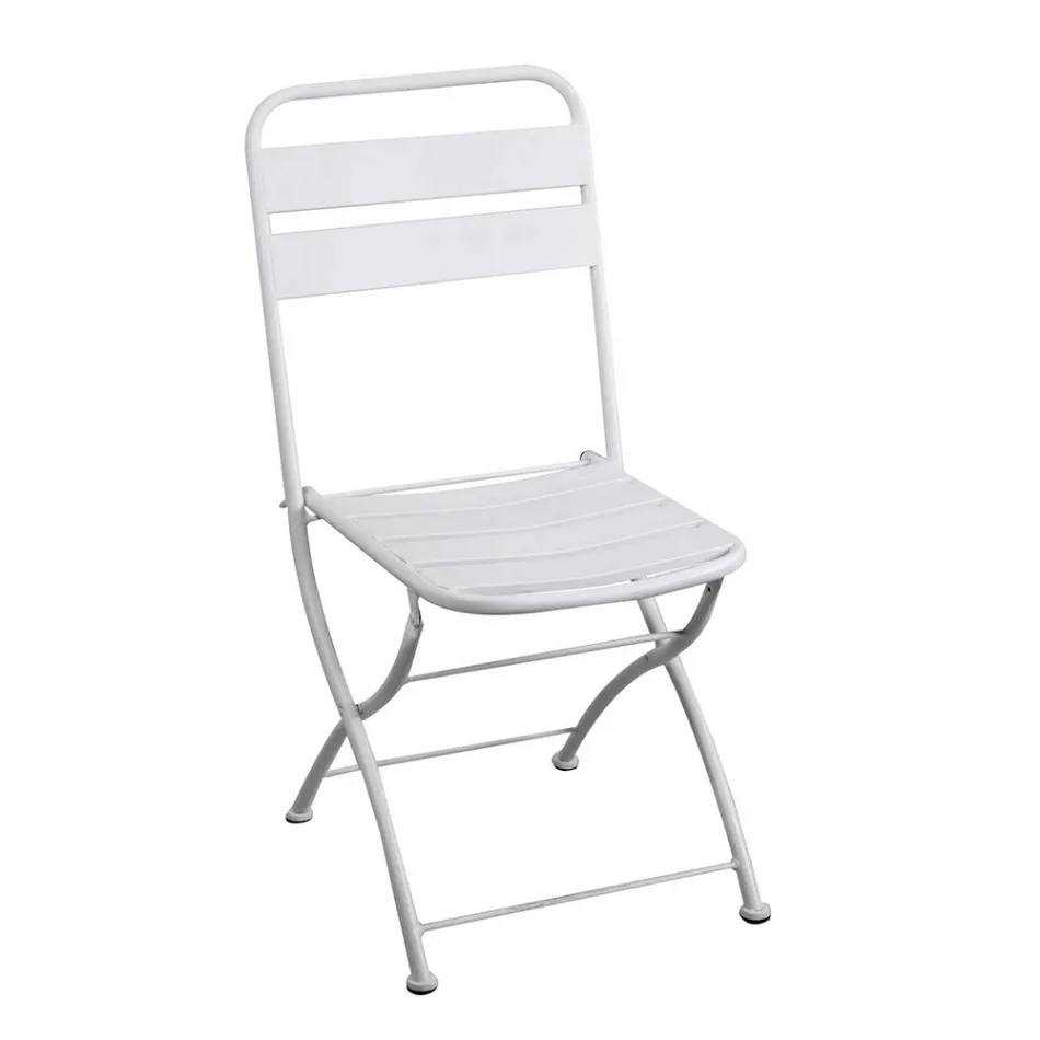 Cadeira de jardim dobrável inteiramente em metal - Fita Viadurini