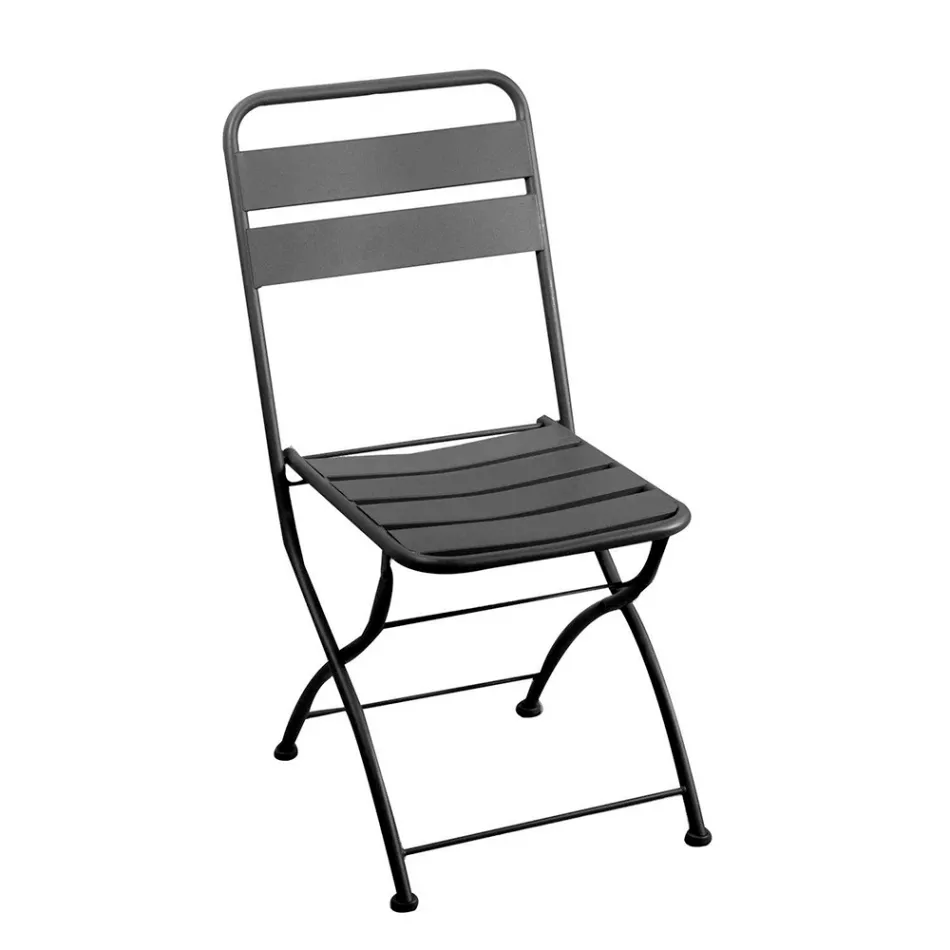 Cadeira de jardim dobrável inteiramente em metal - Fita Viadurini