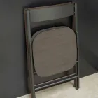 Cadeira Dobrável em Metal e Madeira de Carvalho 2 Peças Made in Italy - Roberta Viadurini