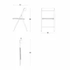 Cadeira Dobrável em Metal e Madeira de Carvalho 2 Peças Made in Italy - Roberta Viadurini