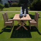 Cadeira de jantar ao ar livre em tecido e rattan sintético tecido, 2 peças - Yves Viadurini