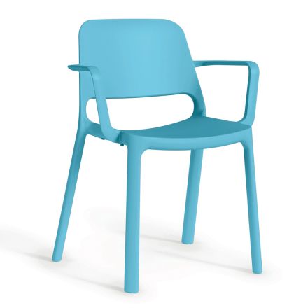 Cadeira de jantar em polipropileno com braços Made in Italy, 4 peças - Elvira Viadurini