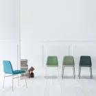 Cadeira de tecido fino com base metálica fabricada na Itália, 2 peças - Molde Viadurini