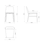 Cadeira de tecido fino com base metálica fabricada na Itália, 2 peças - Molde Viadurini