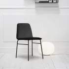 Cadeira de tecido fino com base metálica fabricada na Itália, 2 peças - Molde Viadurini