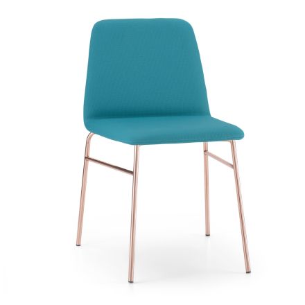 Cadeira de tecido fino com base metálica fabricada na Itália, 2 peças - Molde Viadurini