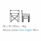 Cadeira Diretora Dobrável em Tela Made in Italy, 2 Peças - Susy Viadurini