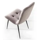 Cadeira estofada de veludo resistente a manchas para sala de jantar, 4 peças - Kylie Viadurini