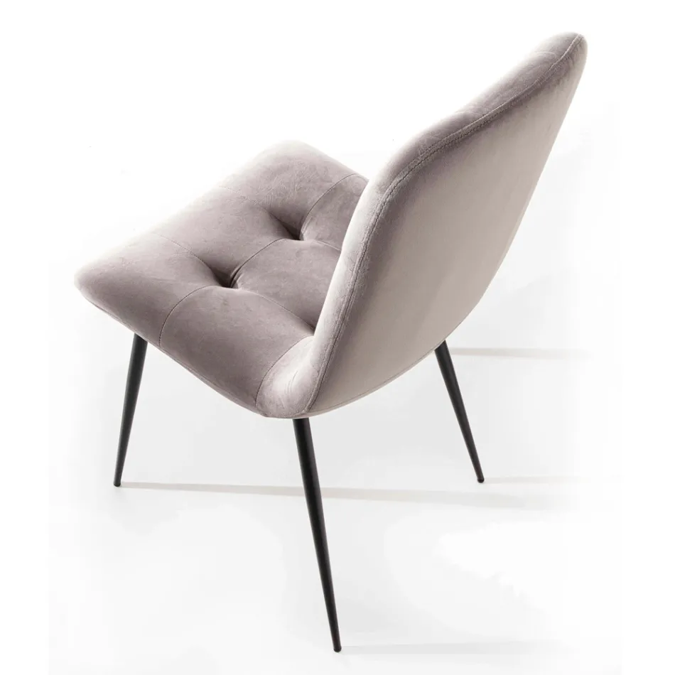 Cadeira estofada de veludo resistente a manchas para sala de jantar, 4 peças - Kylie Viadurini