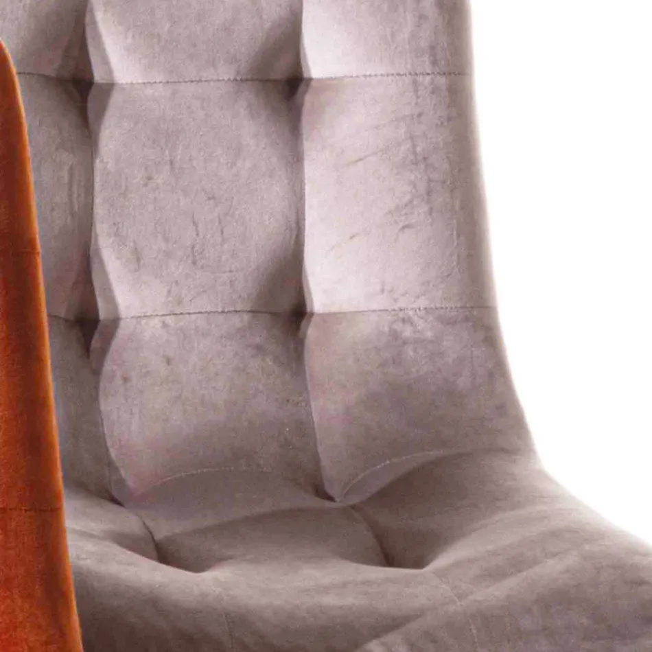 Cadeira estofada de veludo resistente a manchas para sala de jantar, 4 peças - Kylie Viadurini