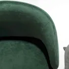 Cadeira Estofada em Veludo com Base em Metal Pintado Preto, 2 Peças - Havana Viadurini