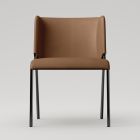 Cadeira de sala de jantar com assento forrado em couro made in Italy - Giulia Viadurini