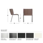 Cadeira de sala de jantar com assento forrado em couro made in Italy - Giulia Viadurini