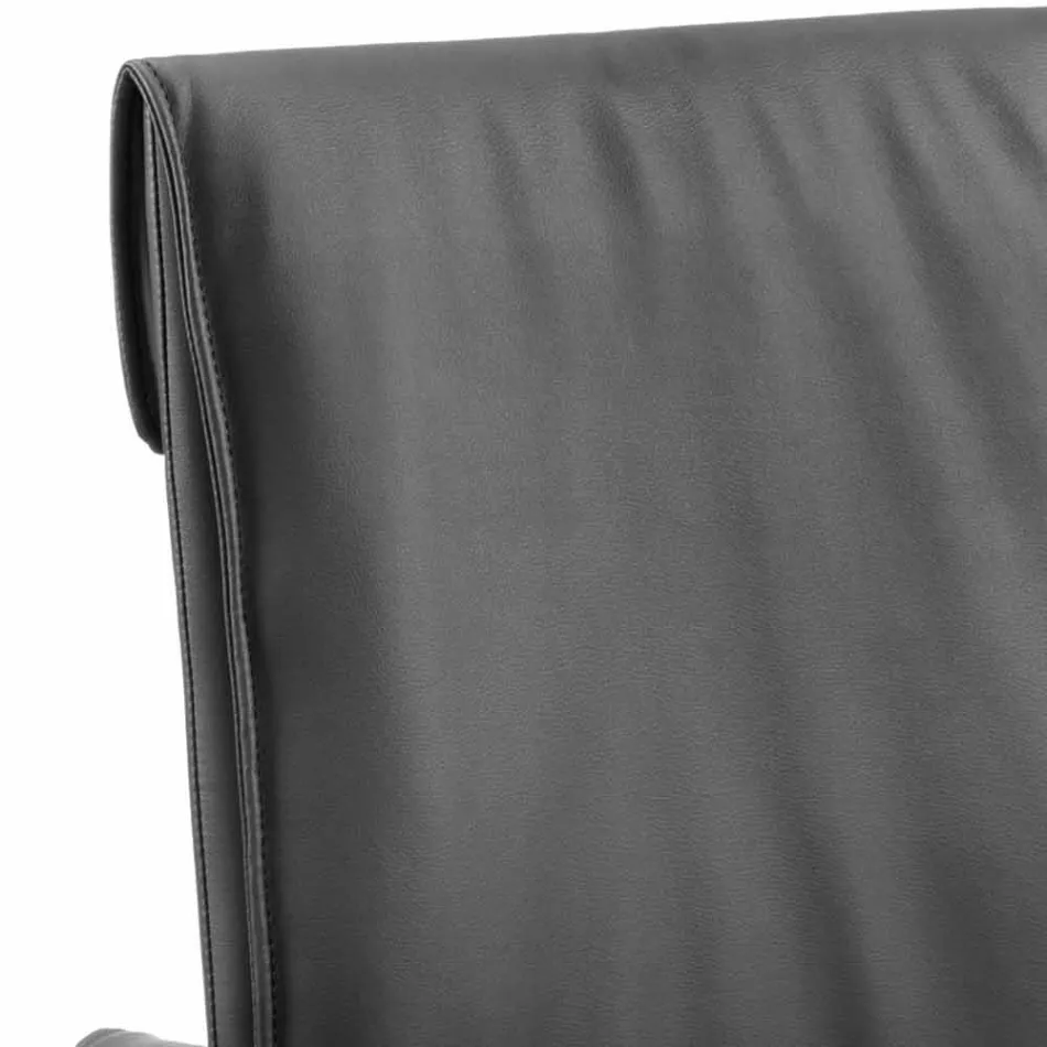 Design de cadeira de sala de jantar em couro ecológico Bessie XL, made in Italy Viadurini