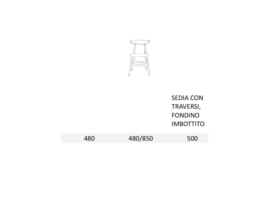 Cadeira de sala de jantar estofada em madeira maciça Made in Italy - Salicornia Viadurini