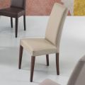 Cadeira de sala de jantar em couro ecológico e madeira Made in Italy 2 peças - Altera