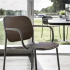 Cadeira Sala de Jantar em Madeira e Metal Made in Italy 2 Peças - Saffia Viadurini