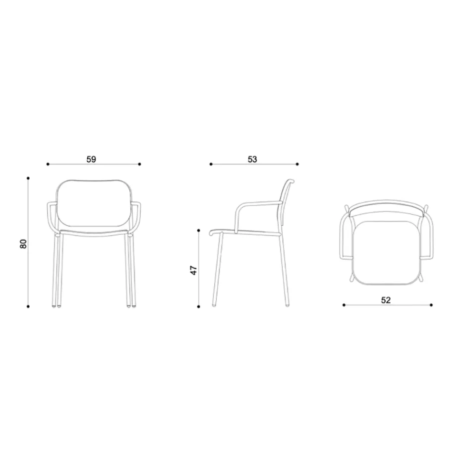 Cadeira Sala de Jantar em Madeira e Metal Made in Italy 2 Peças - Saffia Viadurini