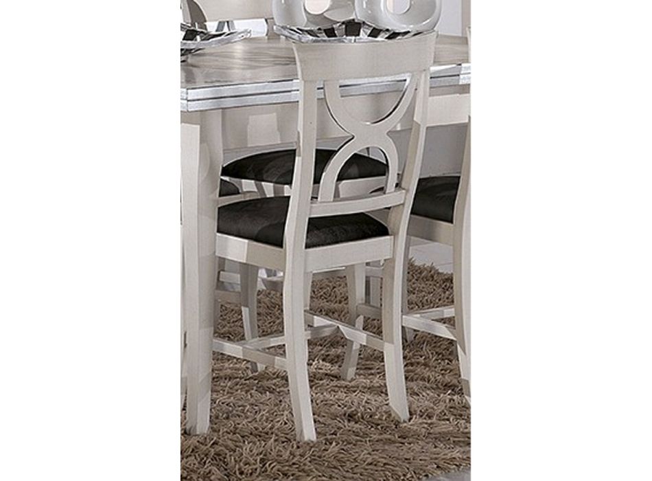 Cadeira de Sala de Jantar em Madeira e Tecido Estilo Clássico Made in Italy - Helisa Viadurini