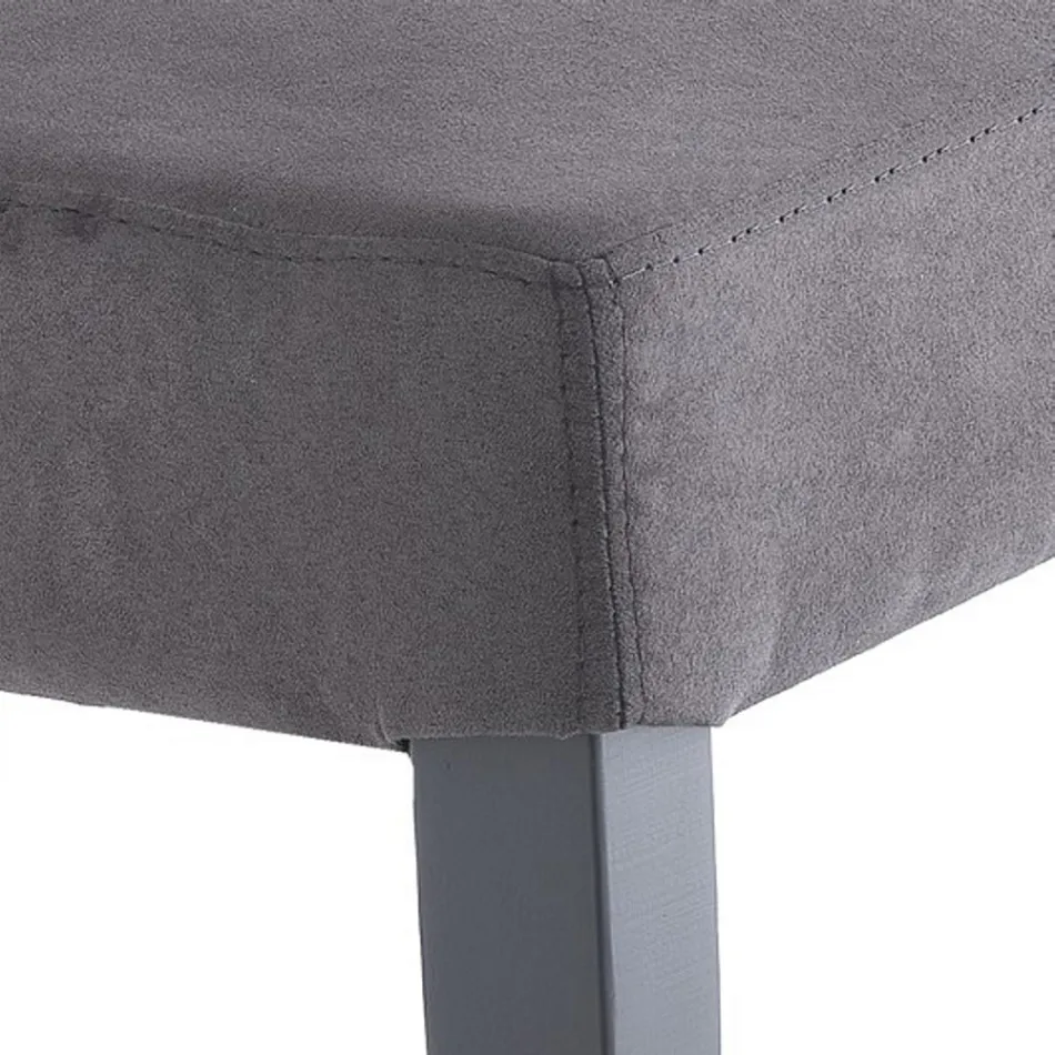 Cadeira da Sala de Jantar em Microfibra e Madeira Made in Italy 2 Peças - Simonella Viadurini