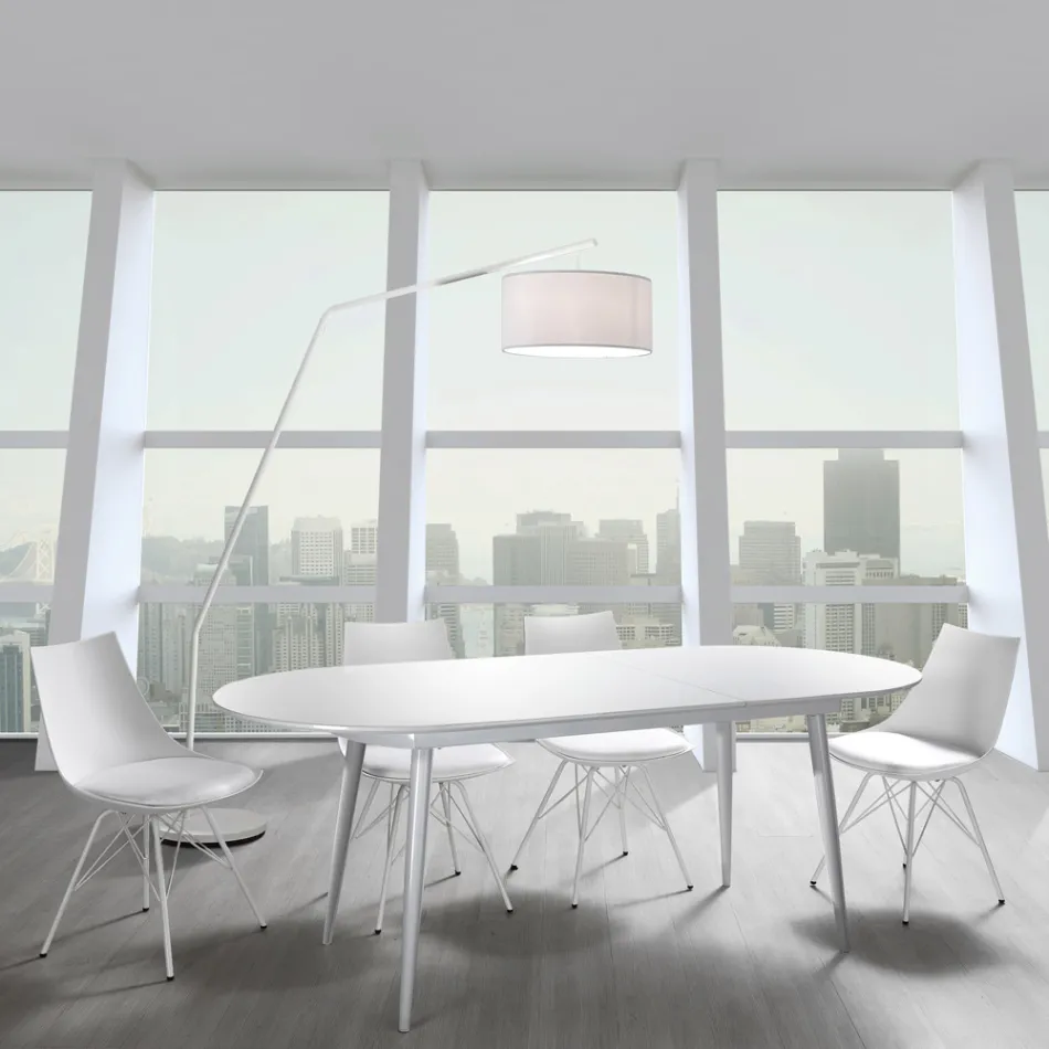 Cadeira Sala de Jantar em Couro, Polipropileno e Metal 2 Peças - Renella Viadurini