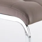 Cadeira Sala de Jantar em Couro Sintético e Metal Cromado 4 Peças - Molise Viadurini