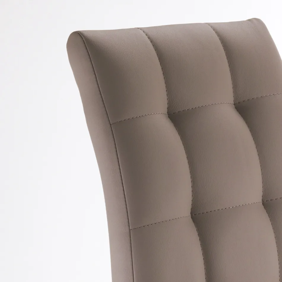 Cadeira Sala de Jantar em Couro Sintético e Metal Cromado 4 Peças - Molise Viadurini