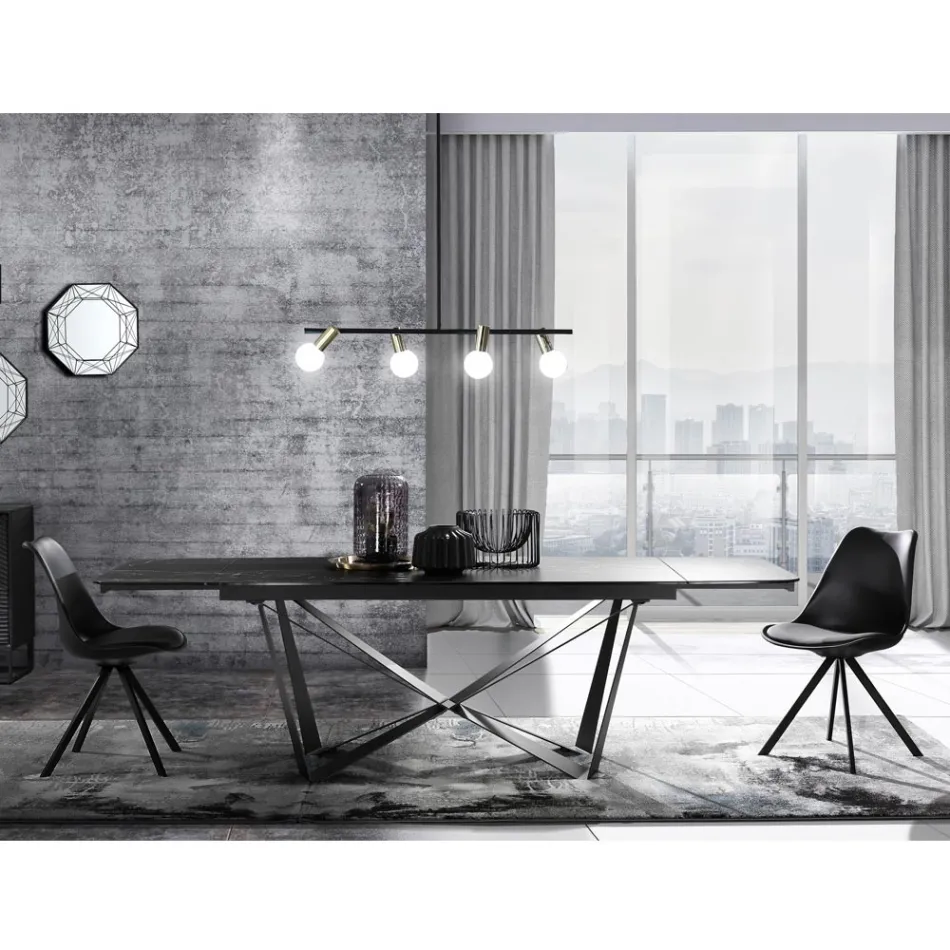 Cadeira Sala de Jantar em Couro Sintético e Polipropileno 4 Peças - Shakira Viadurini