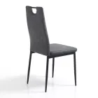 Cadeira da sala de jantar em couro sintético envelhecido 4 peças - Cassandra Viadurini