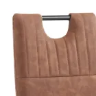 Cadeira da sala de jantar em couro sintético envelhecido 4 peças - Cassandra Viadurini