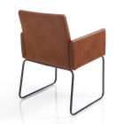 Cadeira da sala de jantar em couro sintético marrom e metal 2 peças - Harold Viadurini