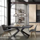 Cadeira Sala de Jantar em Polipropileno e Couro Sintético 4 Peças - Chira Viadurini