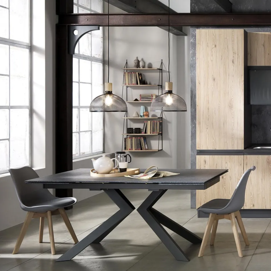 Cadeira Sala de Jantar em Polipropileno e Couro Sintético 4 Peças - Chira Viadurini