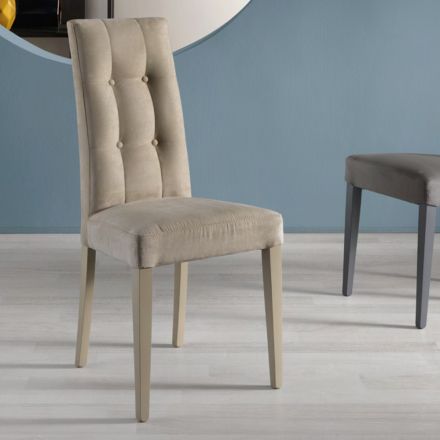 Cadeira de sala de jantar em tecido Alcantara Made in Italy 2 peças - Giustina Viadurini