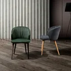 Cadeira para Sala de Jantar em Tecido Elegante Design Moderno - Reginaldo Viadurini