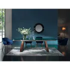 Cadeira de Sala de Jantar em Tecido e Madeira Made in Italy 4 Peças - Bardella Viadurini