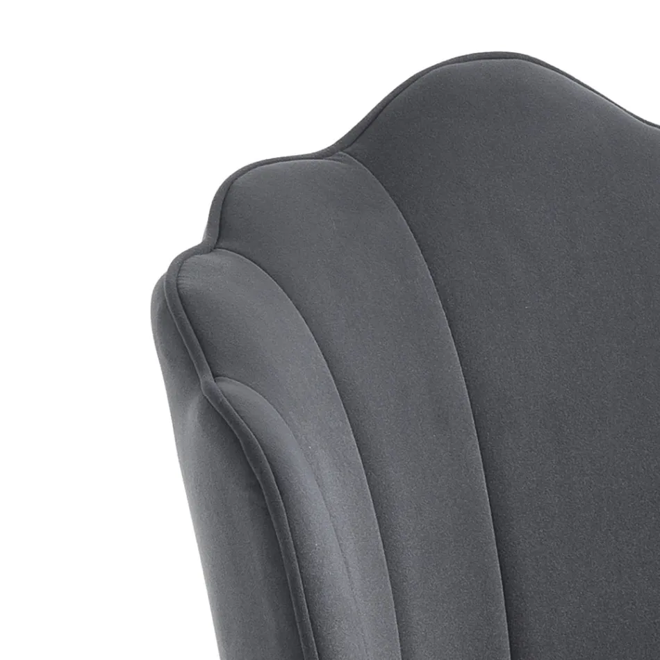 Cadeira da sala de jantar em tecido e metal com acabamento dourado 4 peças - refinado Viadurini