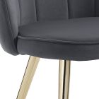 Cadeira da sala de jantar em tecido e metal com acabamento dourado 4 peças - refinado Viadurini